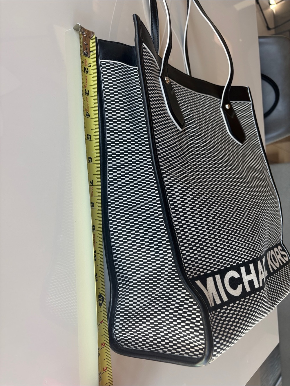 Michael Kors Black & White Logo Tote - Picture 6 of 9